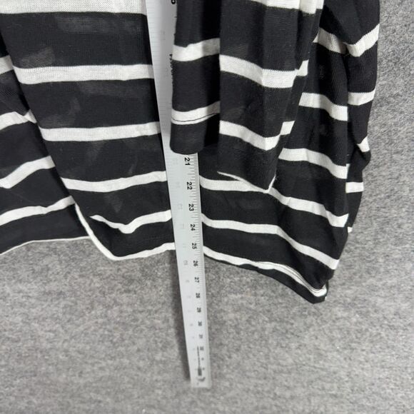 Ellen Tracy T-Shirt Women XL Black Striped 3/4 Sleeve Round Neck Rayon Casual - Picture 6 of 7
